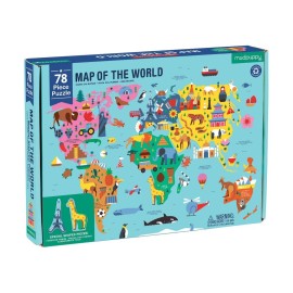 Mudpuppy - Παζλ Παγκόσμιος Χάρτης 78 κομματιών (ΒΕR-356084)