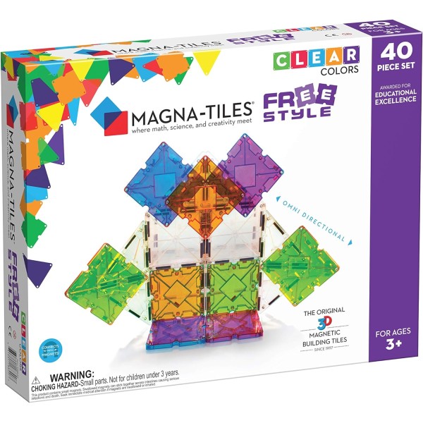 Magna Tiles - Μαγνητικό Παιχνίδι 40 κομματιών Freestyle (18840)