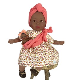 Nines D'Onil - Maria με φορεματάκι και μωράκι σε μάρσιπο Κοραλί (NDO-2300)
