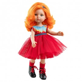 Paola Reina - Κούκλα Amiga Susana 32 cm Κόκκινο Φόρεμα (04522)