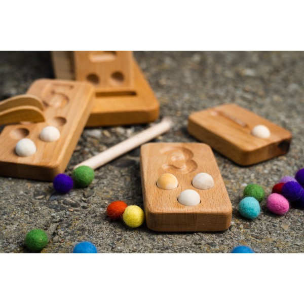 Pagalou - 1 to 10 numeracy trays set – with holes (Σετ αριθμητικών δίσκων 1 έως 10 – με τρύπες) (P134464)