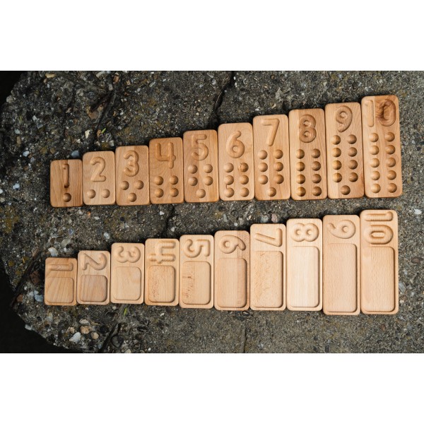 Pagalou - 1 to 10 numeracy trays set – with holes (Σετ αριθμητικών δίσκων 1 έως 10 – με τρύπες) (P134464)