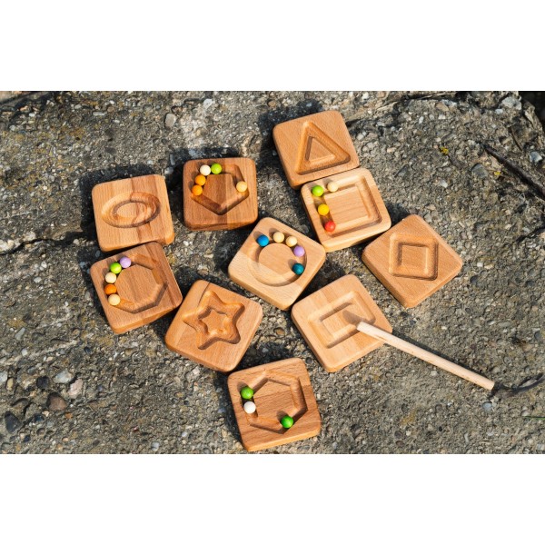 Pagalou - Set of 10 geometry shapes tracing tiles (Σετ Ιχνηλάτησης 10 σχημάτων γεωμετρίας) (P132170)