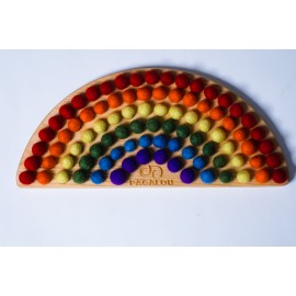 Pagalou - Small Montessori Rainbow Board With Felt Balls (Αισθητηριακό Ουράνιο Τόξο Με Μάλλινες Μπάλες) (P254089)