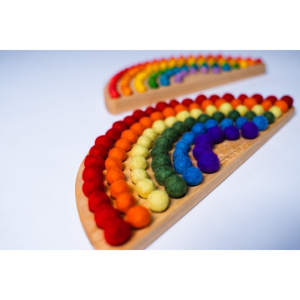 Pagalou - Small Montessori Rainbow Board With Felt Balls (Αισθητηριακό Ουράνιο Τόξο Με Μάλλινες Μπάλες) (P254089)
