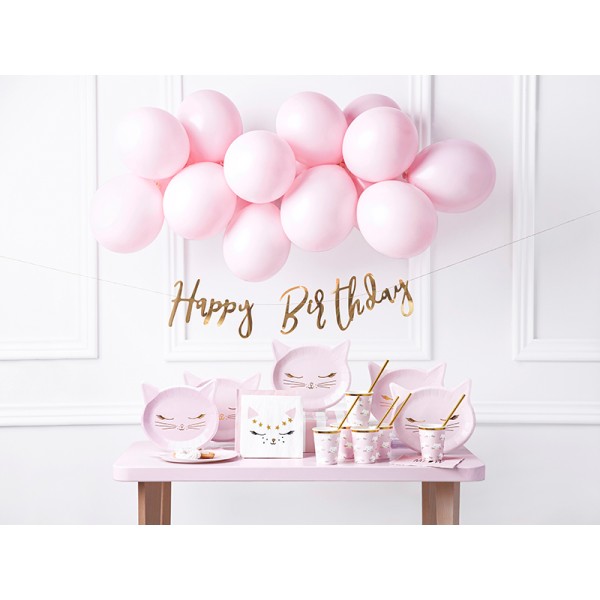 PartyDeco - Γιρλάντα Happy Birthday Ροζ Xρυσό (GRL75-019R)