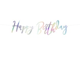 PartyDeco - Γιρλάντα Happy Birthday Ιριδίζον (GRL75-017) 