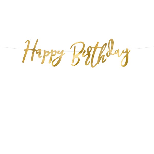PartyDeco - Γιρλάντα Happy Birthday Xρυσό (GRL75-019M)