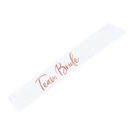 PartyDeco - Κορδέλα Team Bride Λευκό 75cm (SWP7-008)