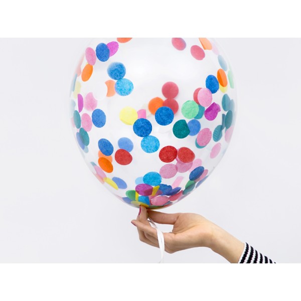 PartyDeco - Μπαλόνια Διαφανή με Confetti 30cm (BK12-1-000-6)