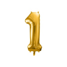 PartyDeco - Μπαλόνι Νο1 Χρυσό 86cm (FB1M-1-019)