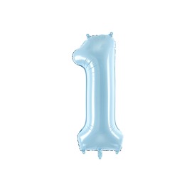 PartyDeco - Μπαλόνι Νο1 Γαλάζιο 86cm (FB1P-1-001J)