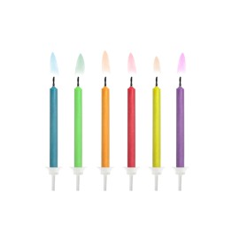PartyDeco - Κεράκια Γενεθλίων Χρωματιστή Φλόγα 6τεμ (SCK-1)