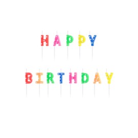 PartyDeco - Κεράκια γενεθλίων Happy Birthday 13τεμ (SCS-13)