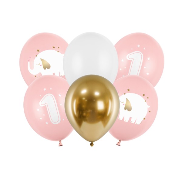 PartyDeco - Μπαλόνια One Year Pink 30cm (SB14P-323-000-6)