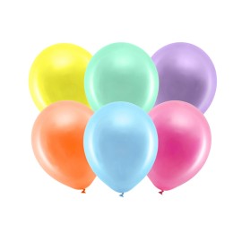 PartyDeco - Μπαλόνια Ουράνιο Τόξο Μεταλιζέ 30cm (RB30M-000-10)