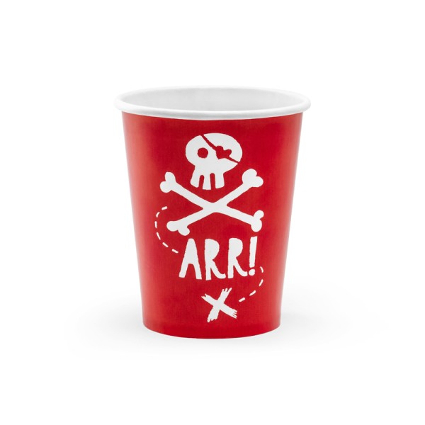 PartyDeco - Ποτήρια Χάρτινα Πειρατής 220ml (KPP15-007)