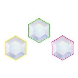 PartyDeco - Πιάτα Χρωματιστές άκρες Neon 20cm (TPP29)