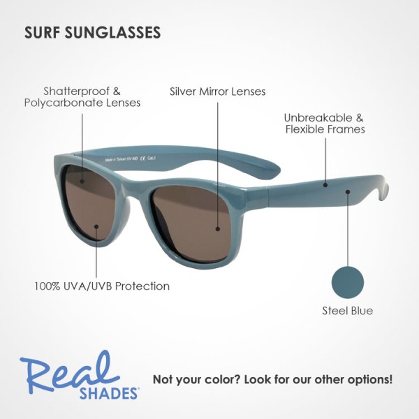 Real Shades - Παιδικά γυαλιά ηλίου Surf Youth 7+ ετών Steel Blue (RS-7SURSTE)