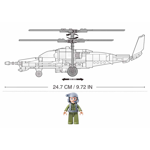 Sluban - Μαχητικό Ελικόπτερο 330 τμχ (M38-B0752)
