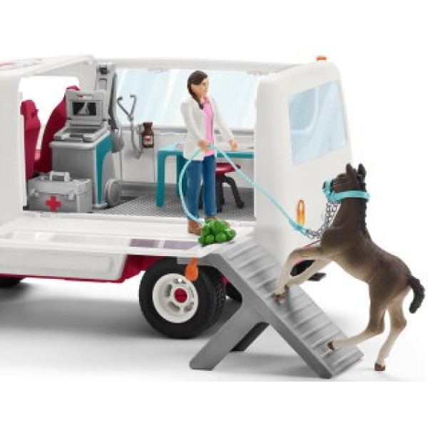 Schleich - Κινητό Ιατρείο με Πουλάρι (42370)