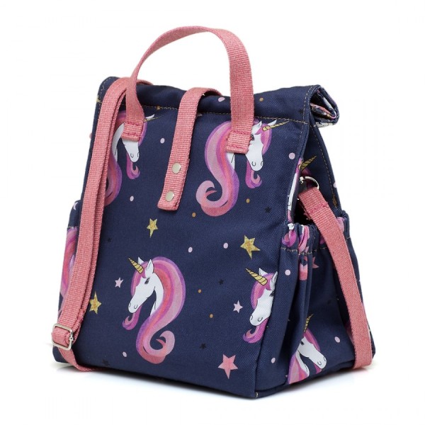 The Lunch Bags - Τσάντα Φαγητού Unicorn Μαύρο Ροζ (TLB608058)
