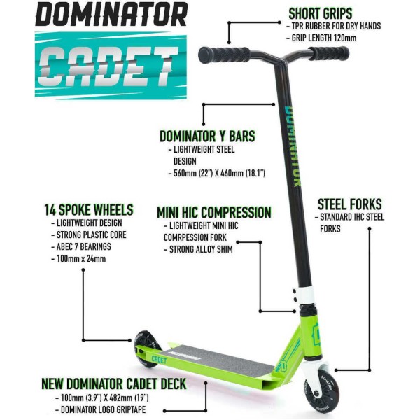 Y-Volution - Πατίνι Dominator Cadet Green/Black (60.DOM-M21005)