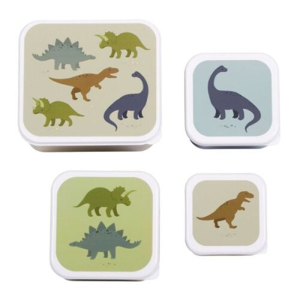 A little lovely company - Σετ 4 δοχεία φαγητού Lunch & Snack Box Dinosaurs (SBSEDI38)