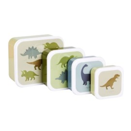 A little lovely company - Σετ 4 δοχεία φαγητού Lunch & Snack Box Dinosaurs (SBSEDI38)