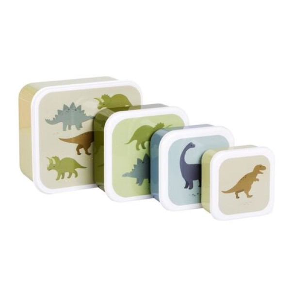 A little lovely company - Σετ 4 δοχεία φαγητού Lunch & Snack Box Dinosaurs (SBSEDI38)