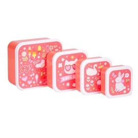 A little lovely company - Σετ 4 δοχεία φαγητού Lunch & Snack Box Fun (SBSEFU75)