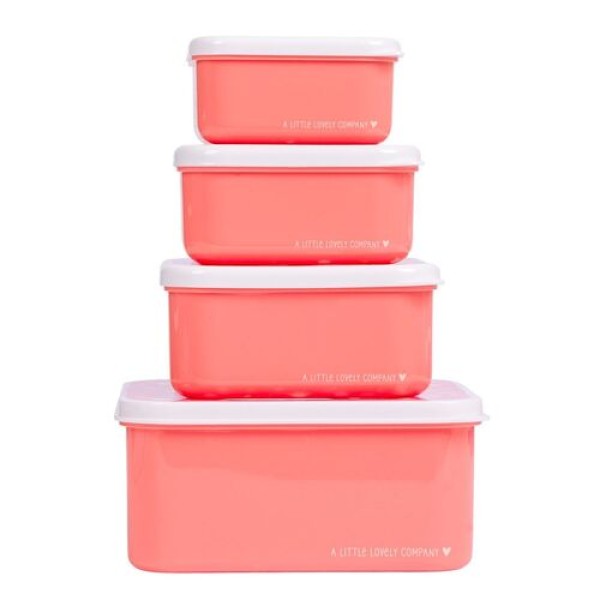 A little lovely company - Σετ 4 δοχεία φαγητού Lunch & Snack Box Fun (SBSEFU75)