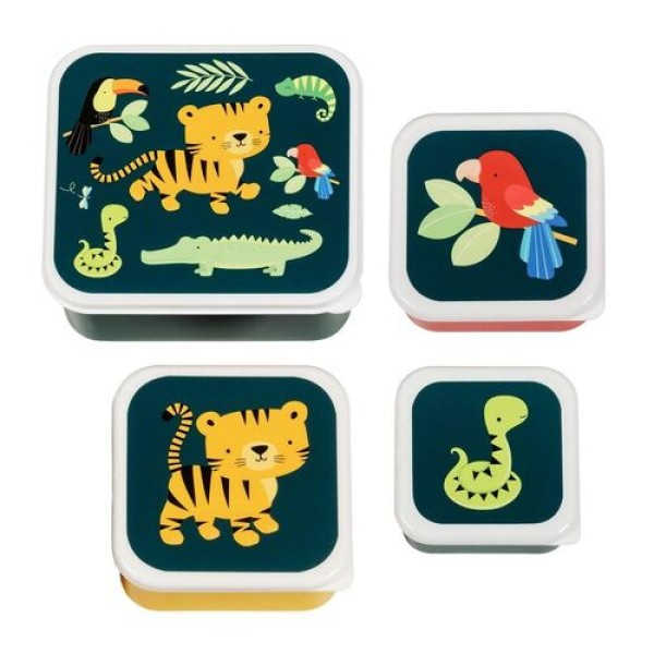 A little lovely company - Σετ 4 δοχεία φαγητού Lunch & Snack Box Jungle Tiger (SBSEJT20)