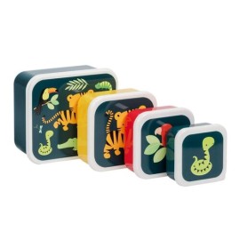 A little lovely company - Σετ 4 δοχεία φαγητού Lunch & Snack Box Jungle Tiger (SBSEJT20)