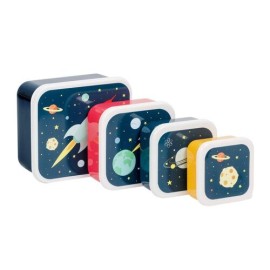 A little lovely company - Σετ 4 δοχεία φαγητού Lunch & Snack Box Space (SBSESP21)