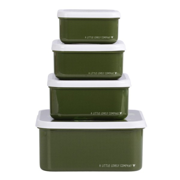 A little lovely company - Σετ 4 δοχεία φαγητού Lunch & Snack Box Crocodiles (SBSEVR59)