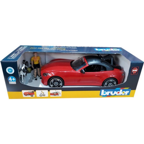 Bruder - Αυτοκίνητο Roadster με Ποδήλατο και Αναβάτη (BR003485)