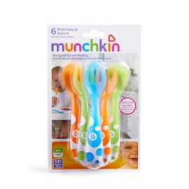 Munchkin - 6 MULTI-COLOURED FORKS AND SPOONS