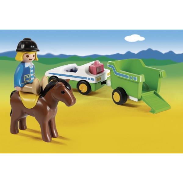 Playmobil - Όχημα με τρέιλερ μεταφοράς αλόγου(70181)