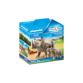 Playmobil - Ρινόκερος με το μικρό του (70357)