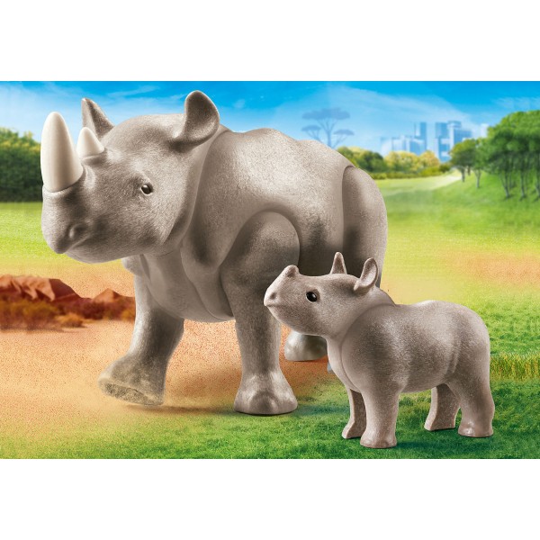 Playmobil - Ρινόκερος με το μικρό του (70357)