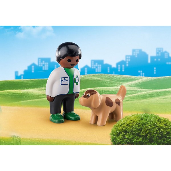 Playmobil 123 - Κτηνίατρος με σκυλάκι (70407)