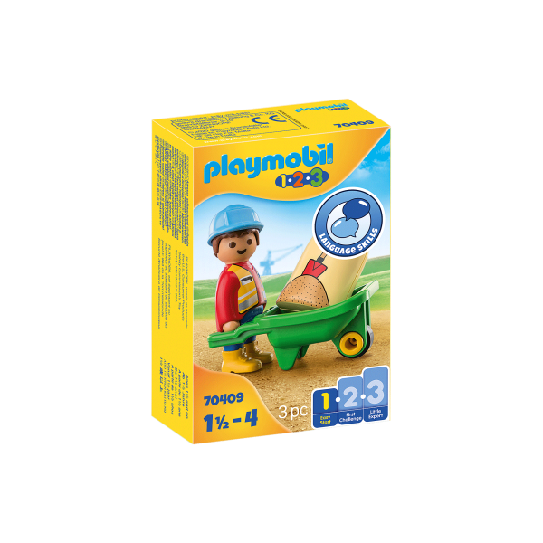 Playmobil 123 - Εργάτης με καροτσάκι (70409)