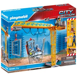 Playmobil - Ανυψωτικός γερανός βαρέως τύπου με τηλεχειριστήριο και σκαλωσιές(70441)