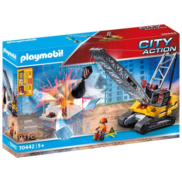Playmobil - Γερανός κατεδάφισης με ερπύστριες και δομικά στοιχεία(70442)