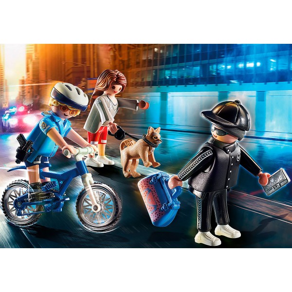 Playmobil - Αστυνομικός με ποδήλατο και πορτοφολάς (70573)