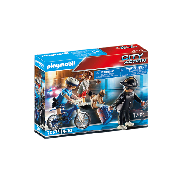 Playmobil - Αστυνομικός με ποδήλατο και πορτοφολάς (70573)