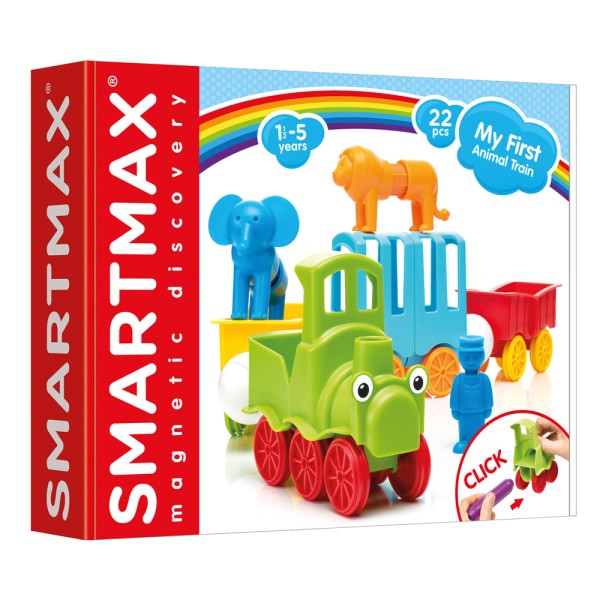 SmartMax - κατασκευές με μαγνήτη Τρενάκι με ζωάκια 25τεμ (SM124988)