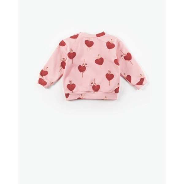 Yell-Oh - Μπλούζα Φούτερ Οργανική Ballerinas Heart Allover Pink (41210222069)