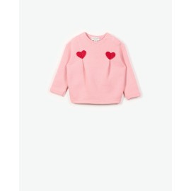 Yell-Oh - Μπλούζα Φούτερ Μουλινέ με Καρδιές Pink (41210222209)